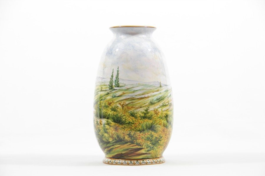 Vaso in ceramica da farmacia paesaggio tradizionale - Liberati
