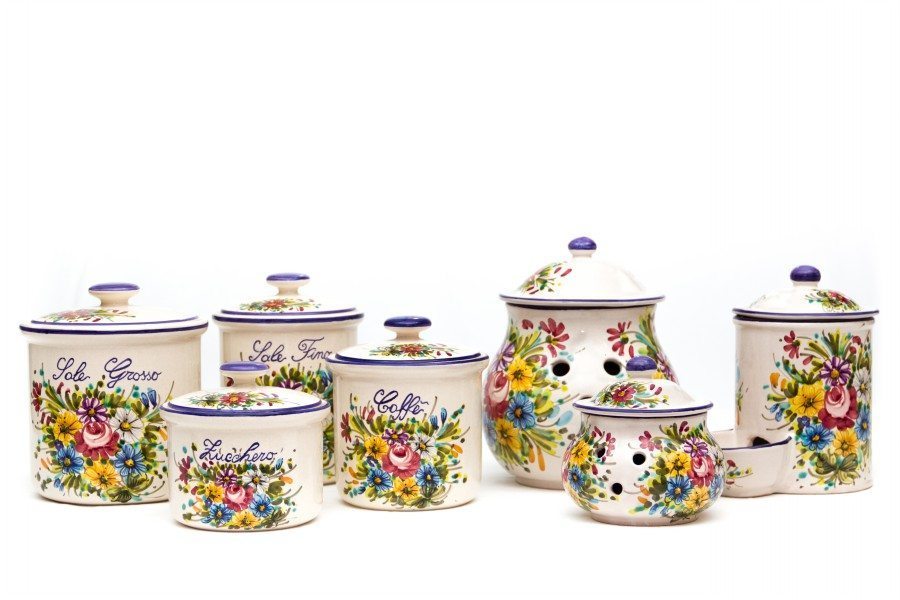 Set barattoli in ceramica per cucina Fioraccio - Liberati